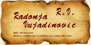 Radonja Vujadinović vizit kartica